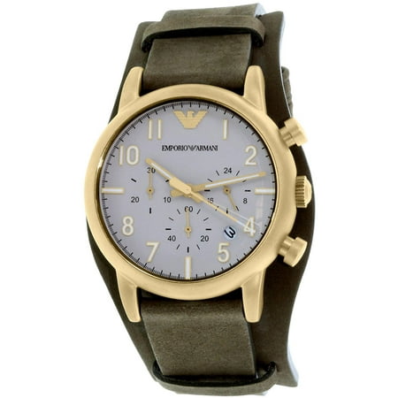 Emporio Armani Men's Classic AR1832 Green Leather Quartz Watch
