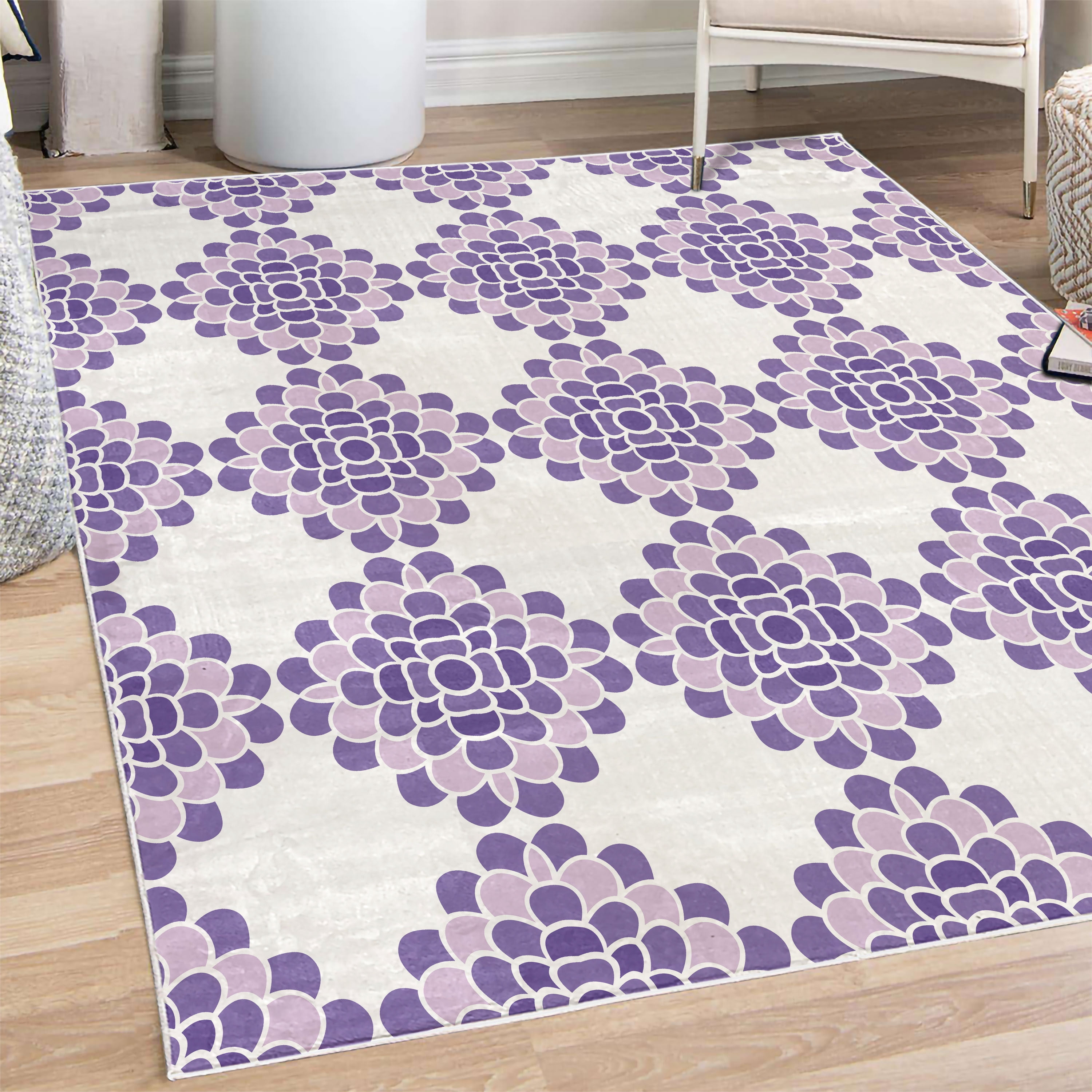 Horizontal Shape Rug Floral Decorative Rug, Abstract Horizontal Lines Geometric Bold Thin ...