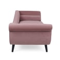 thumbnail image 4 of GDF Studio Jakyrah Contemporary Chaise Lounge with Scroll Arms, Dusty Blush Velvet and Dark Brown, 4 of 11