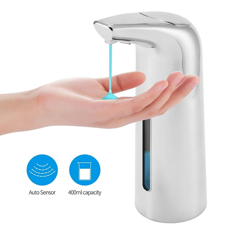 Toma Automatic Soap Dispenser Touchless Refill Soap Pump 400ml with Waterproof Base Battery Operated Sensor Soap Dispenser for Bathroom Washroom Hotel