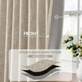 thumbnail image 5 of Beige 100% Blackout Linen Curtains 96 Inch 2 Panels Set Double Sided No Coating Pinch Pleated Back Tab Floor to Ceiling Black Out Thermal Insulated Bedroom Living Room Darkening Window Drapes, 5 of 13
