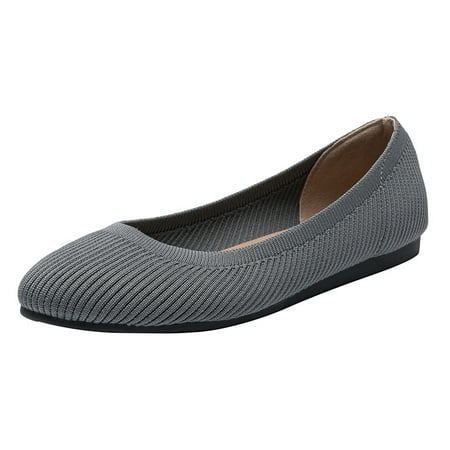 

Women‘s Breathable Knit Flat Shoes Closed Toe Slip-on Comfy Casual Shoes Women‘s Solid Color Cozy Shoes