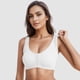 thumbnail image 3 of Gibobby Brasieres Deportivos Para Mujer Ropa interior de mujer Sujetador deportivo con cierre de botón frontal Sujetador abierto de ropa interior(Blanco,XX-Grande), 3 of 4