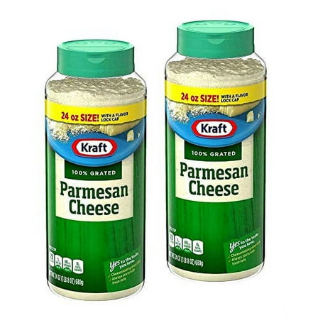 Kraft Grated Parmesan Cheese Set Of 2 Plastic Jars 24Oz/680G Each