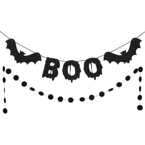 Guirnalda de lunares con purpurina negra - Decoraciones para fiestas de Halloween
