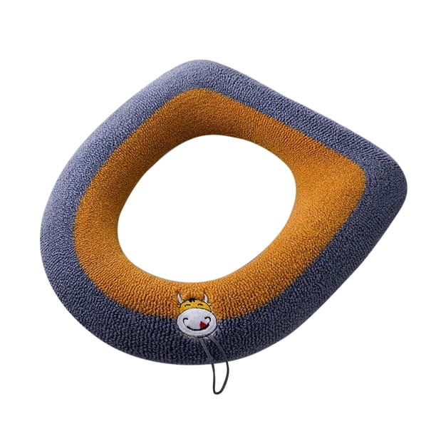 Funda de cojín para el asiento del váter, almohadilla impermeable gruesa y de felpa, 42x37cm, diseño de cremallera, asiento de baño lavable todo tipo de estación, suave, engrosado y esponjoso