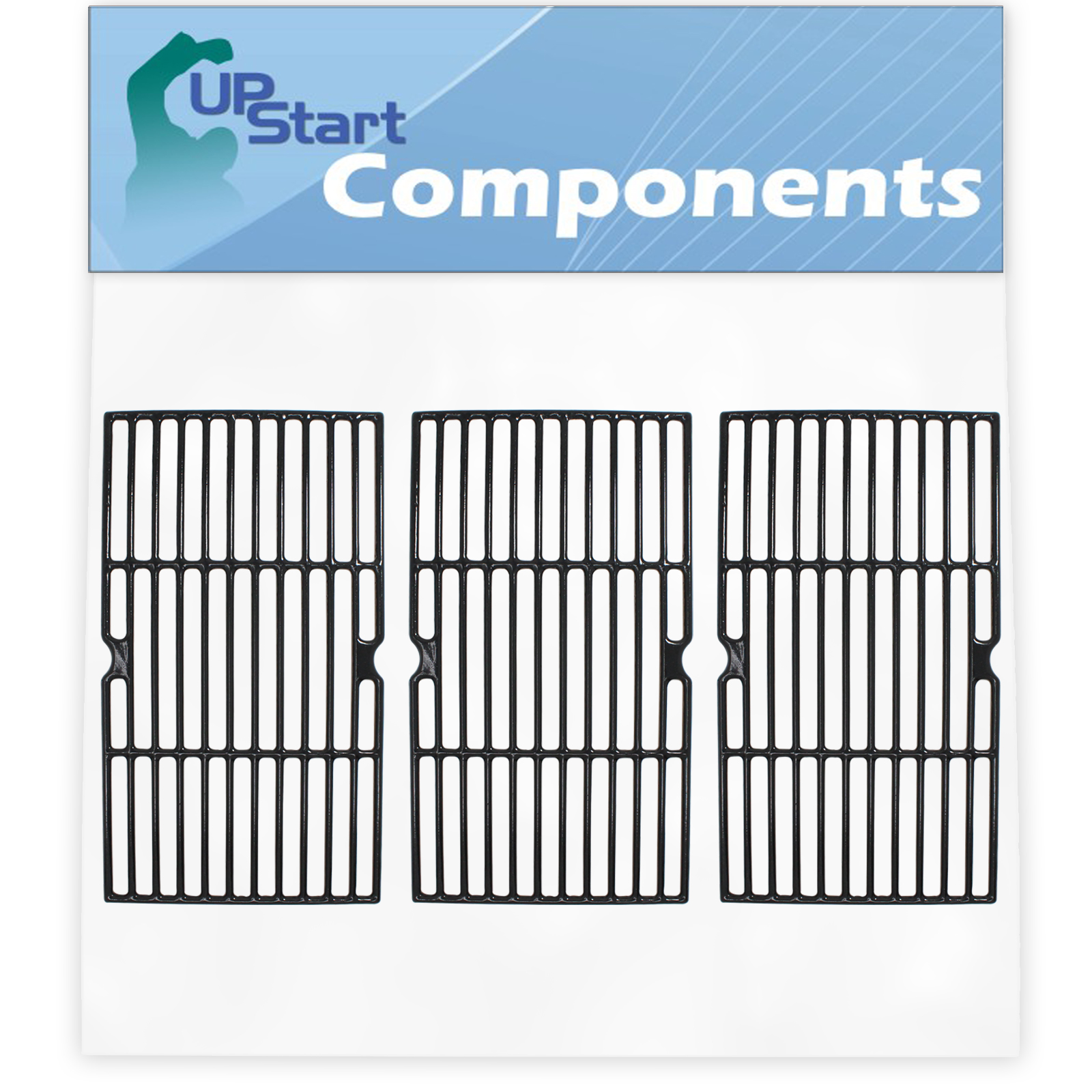 3-Pack BBQ Grill Cooking Grates Replacement Parts for Kenmore 41516117 - Compatible Barbeque Cast Iron Grid 16 3/4" - image 1 of 4
