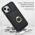 thumbnail image 4 of Wallet Case with Card Holder for iPhone 15, 360° Rotation Ring Kickstand Magnetic Clasp and Durable Shockproof Cover, 4 of 9