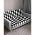 thumbnail image 3 of Black White Plaid Couch Cushion Covers Stretch, Washable Sofa Seat Covers Individual Seat Cushion Sofa Slipcovers Gradient Geometric Buffalo Checkered Couch Cover Furniture Protector S-2PCS, 3 of 7