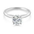 thumbnail image 2 of Gem Stone King 14K White Gold E-F Lab Grown Diamond Solitaire Engagement 4-Prong Ring for Women | 0.74 Cttw | Round 6MM | Gemstone Birthstone (Size 8), 2 of 4