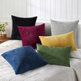 thumbnail image 5 of Christmas Couch Throw Pillow Covers 16x16 Set of 2, Decorative Soft Neutral Dyed Square Pillow Covers for Sofa Bed Living Room, Rhododendron, 5 of 7