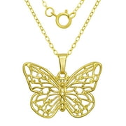 Brilliance Fine Jewelry 10KT Yellow Gold Butterfly Pendant with 18" Gold Filled Chain