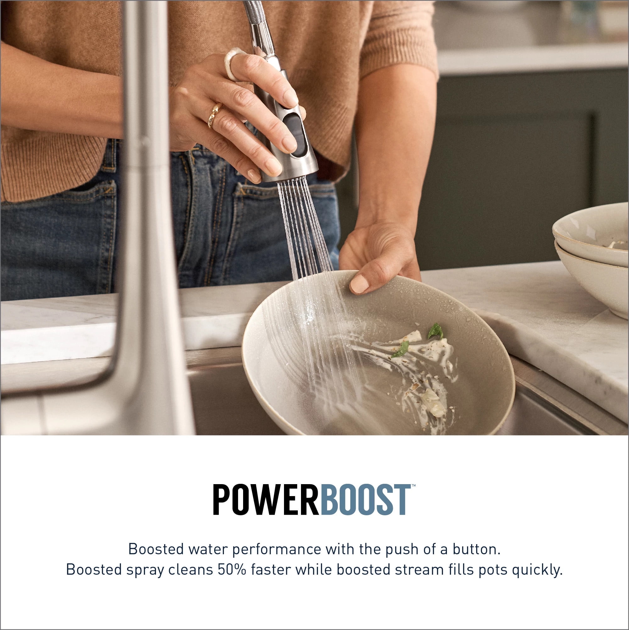 Moen Haelyn Single-Handle Pull-Down Sprayer Kitchen Faucet with Reflex and Power Boost in Spot Resist Stainless