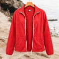 thumbnail image 5 of Tdoqot Womens Hoodless Fleece Jackets- Full Zip Casual Lightweight Long Sleeve Loose Fall Jacket Outwear Size S, 5 of 5