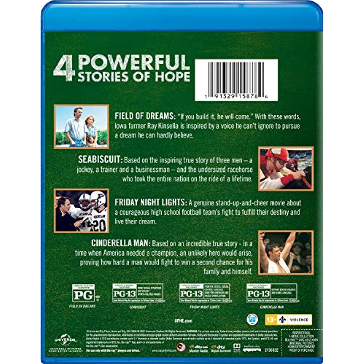 Inspirational 4-MovieÂ&nbsp;Collection (Field of Dreams/Seabiscuit/ [Blu-ray]