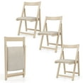 thumbnail image 1 of Gymax Upholstered Dining Chair Set of 4 w/ Curved Backrest Rubber Wood Frame Beige, 1 of 10