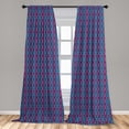 thumbnail image 5 of Ambesonne Geometric Curtains, Rhombuses Pattern, Pair of 28"x84", Multicolor, 5 of 5