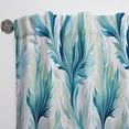 thumbnail image 4 of Designart "Breezy Coastal Ikat In Blue And White III" Ikat Mid-Century Modern Curtain, Ikat, 4 of 6