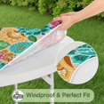 thumbnail image 5 of Pioneer Flower Floral Print Pattern Round Fitted Tablecloth with Elastic Edge,Dining Table Cover Waterproof,Outdoor Round Tablecloth for Camping,Dining,Indoor and Outdoor, 5 of 7
