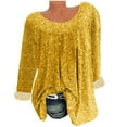 thumbnail image 2 of Chemises à Manches Longues pour Femmes Grande Taille Manches Longues Col Rond Imprimé Blouse Pull Tops Manches Longues Blouses Chemises Tops Décontractés pour Femmes Tops pour Femmes Été Décontracté, 2 of 7