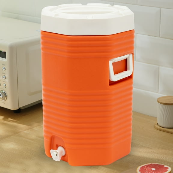 Portable Sports Cooler 4 gal With Lid PU Orange Insulated Drink Cooler, 220lbs Load Capacity Insulated Beverage Cooler