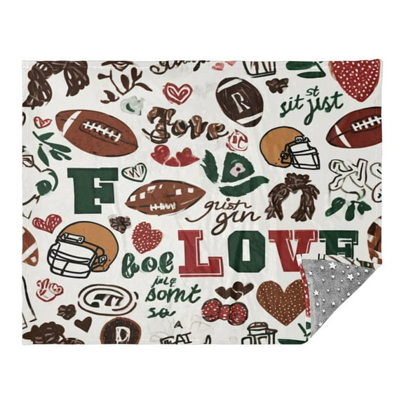 Camping Quilt Ultralight 70*55in Flannel Fabric Ultra-soft, Warm and Lightweight Camping Blanket Packable Fluorescent Blanket Minimalist Holiday Gifts Love Sports