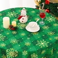 thumbnail image 7 of Christmas Tablecloth 60×84 Inch Gold Snowflake Oval Table Cloth Buffalo Plaid Holiday Tablecloth, Waterproof Winter Xmas Table Cover for Party Picnic Dinner, Christmas Decor, Green, 7 of 7