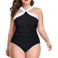 thumbnail image 2 of Women's Swimsuits One Piece Tummy Control Front Cross Backless Swimsuit Bathing Suit, 2 of 6