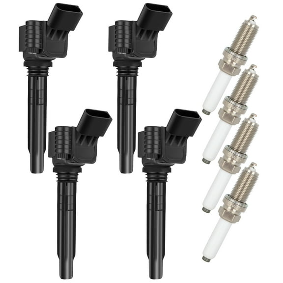 ECCPP UF765 4 ignition coils with 4 iridium Spark Plugs A4 Q5 2014-2020 l4 2.0L 1.8L UF765