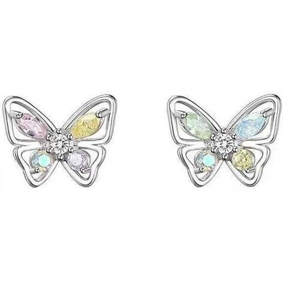 Clearance Women'S 925 Sterling Silver Earrings, Creatively Inlaid With Zircons, Small Fresh Animal Design, Versatile Earrings For Everyday Use2 pair