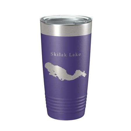 

Skilak Lake Map Tumbler Travel Mug Insulated Laser Engraved Coffee Cup Alaska 20 oz Purple