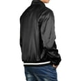 thumbnail image 3 of Ma Croix Men's Premium Satin Hipster Inspired Button Up Light Activewear Mesh Lined Bomber Jacket, 3 of 7
