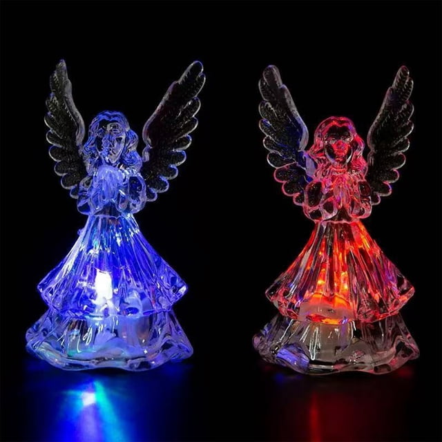 Luces de Noche Navideñas Acrílicas de Colores | Decoración Navideña Transparente | Plástico Transparente | 8X6X4Cm | 30G | Lámpara de Noche de Luz Cálida