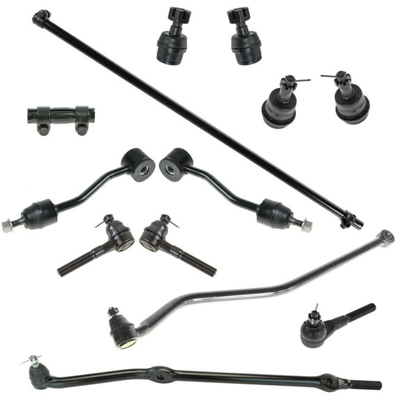 TRQ 13 pc Steering Suspension Kit Ball Joints Tie Rods Track Bar Sway Bar Links PSA63384 Fits select: 1997-2006 JEEP WRANGLER / TJ