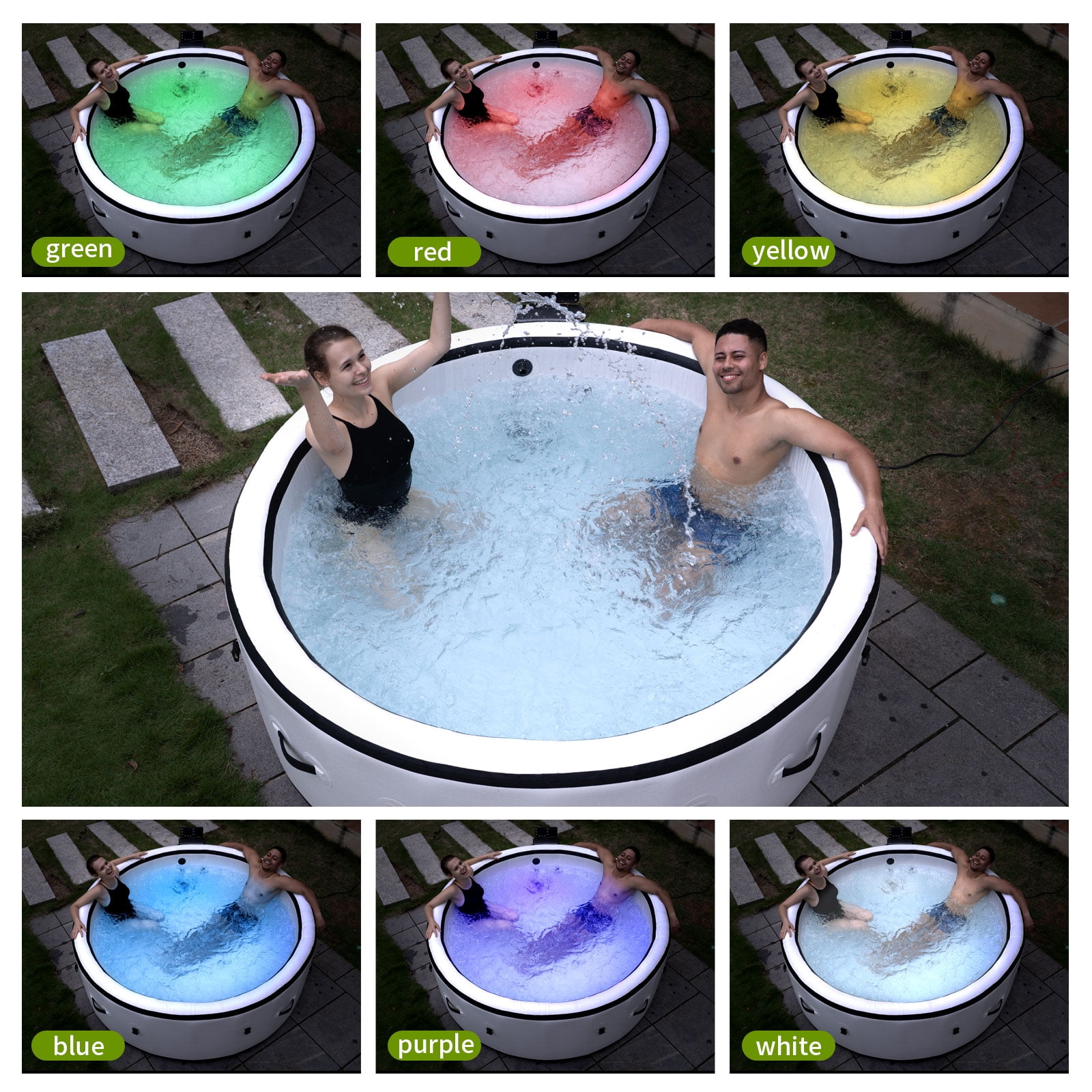Large Hot Tub for 4 to 6 People, Portable Outdoor Spa with 150 Airjets and 1 Thermal Cover Massage Hot Tub for Patio Garden and Outdoors