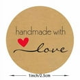 thumbnail image 2 of 500pcs 1.5 Inch Kraft Handmade with Love Stickers Roll Baking Stickers Self-Adhesive Stickers Labels Roll Decor Tags, 2 of 5