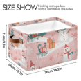 thumbnail image 4 of Yayeee Canvas Storage Basket with Handles for Shelves Fabric Bins Closet Organizer, Pink Christmas Snowman, 4 of 8