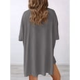 thumbnail image 3 of Women's two-piece casual suit summer casual loose shirt cycling shorts match airport travel wear Grey XXXL, 3 of 5