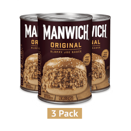 Manwich Original Sloppy Joe Sauce, Canned Sauce, 15 oz, Pack of 3