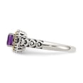 thumbnail image 3 of 925 Sterling Silver With Real 14kt Amethyst Ring Size: 7; for Adults and Teens; for Women and Men, 3 of 5
