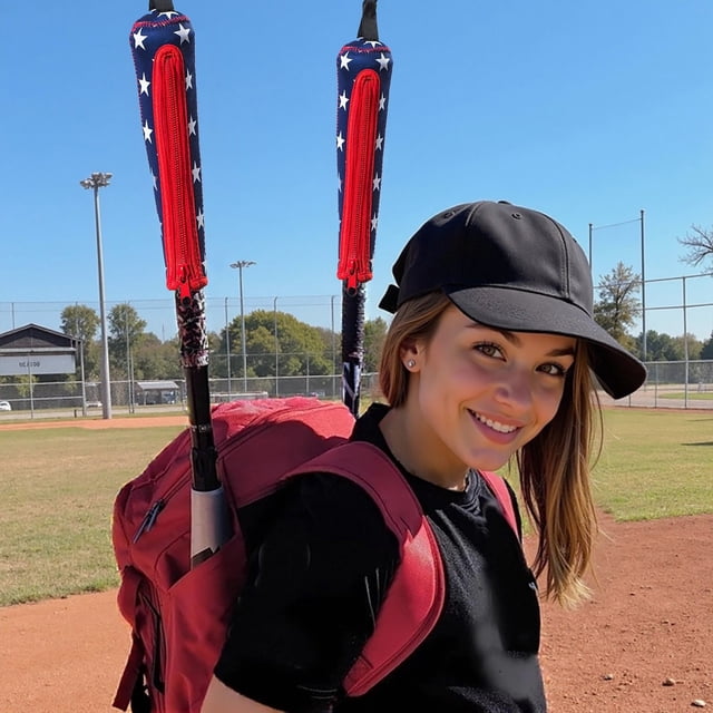 Baseball Bat Grip Cover, Protective Zippered Handle Sleeve, Cushy Replacement Bat Wrap, Vehicle Protector Sleeve, Sports Safety Equipment