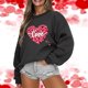 thumbnail image 2 of Gibobby Sudadera sin capucha y ocio Sudadera del día de San Valentín Camisas de corazón de amor para mujer de San Valentín Tops de manga larga (3)(Gris, S), 2 of 5