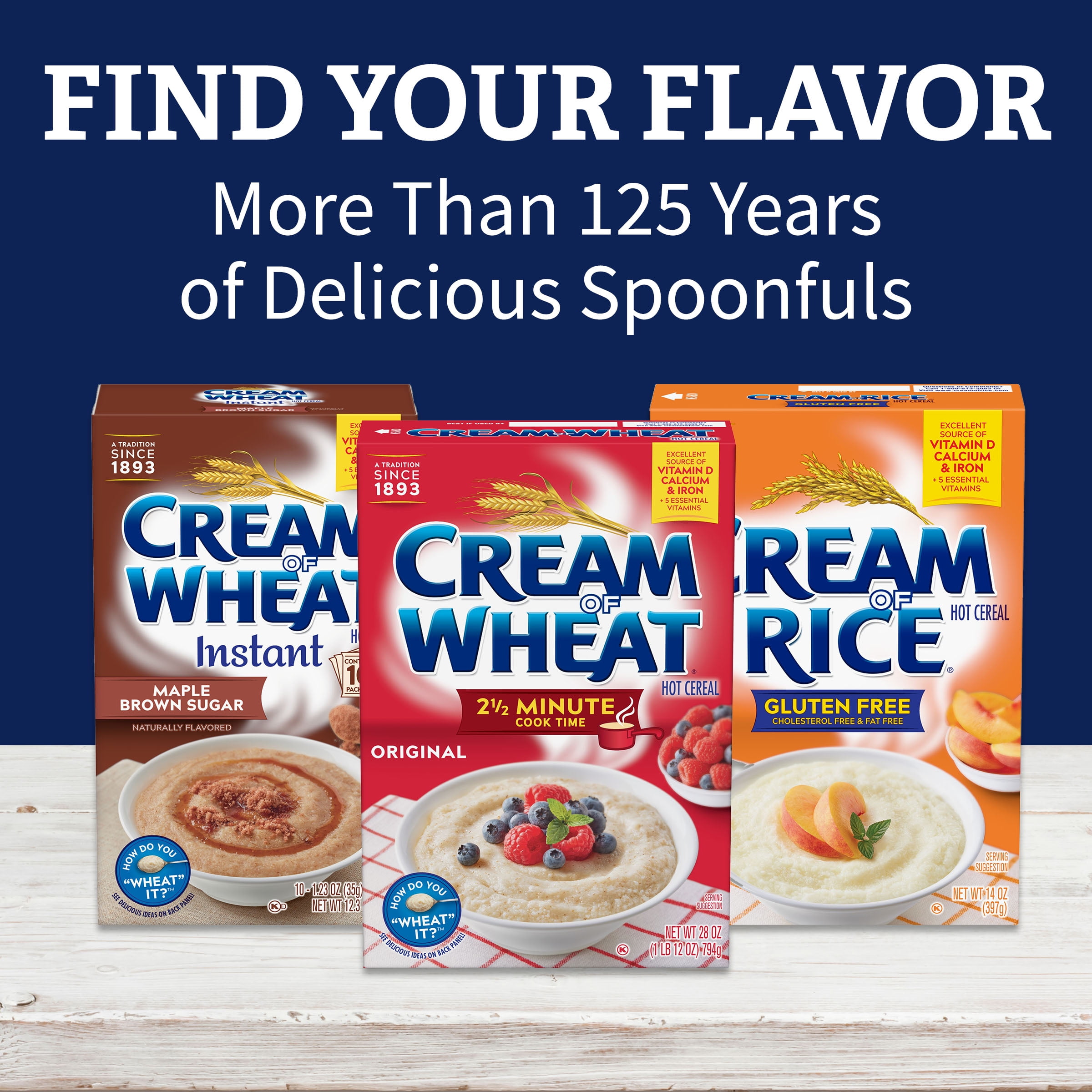 (2 pack) Cream of Rice Gluten Free Hot Cereal, 2.5 Minute, Kosher, Shelf-Stable, 14 oz Box