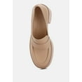 thumbnail image 5 of Elspeth Heeled Platform Leather Loafers in Sand, 5 of 5