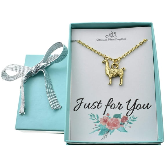 Llama necklace in gold plated pewter on an 18" gold plated cable chain. Llama necklace. Llama jewelry. Llama charm. Llama gifts.