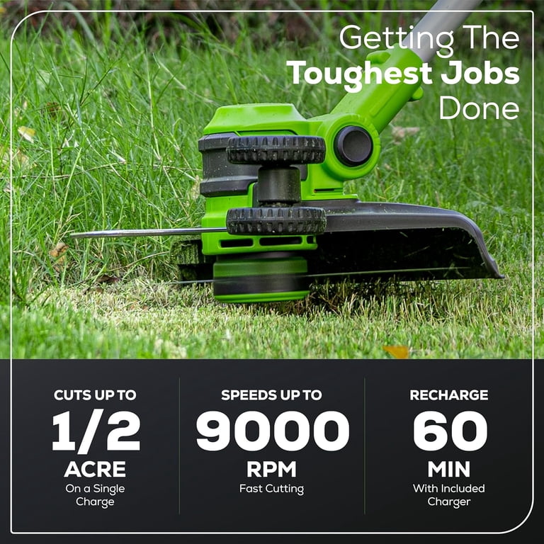 Greenworks 40V 13-Inch Cordless String Trimmer / Edger, 2.0Ah