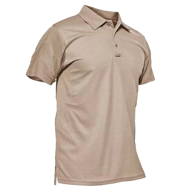 pstuiky Camisas casuales de manga corta para hombre, Blusa informal de manga corta con botones y cuello vuelto para hombre, color liso ropa de hombre m