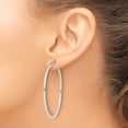 thumbnail image 3 of 925 Sterling Silver Anti-Tarnish Coating Women's 1.5mm Square Tube Hoop Earrings | 45mm, 3 of 4