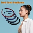 thumbnail image 3 of Unique Bargains 4Pcs Teeth Comb Headbands for Women Non-Slip Head Bands Ladies Hair Hoop Wine Red Black Blue Navy Blue, 3 of 7
