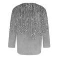 thumbnail image 4 of Camisas de Lino para Hombres Impresión Cuello Redondo Casual 3/4 Manga Blusa, Mezcla de Lino de Algodón para Primavera Verano Ocio Y Tops Diarios, 4 of 9